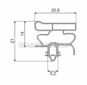 Уплотнитель 580x1150 холодильника Bosch профиль ОМ