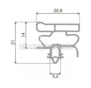 Уплотнитель 540x700 холодильника Daewoo Профиль ОМ